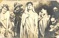 Seven deadly sins. Russian postcard. End of XIX century